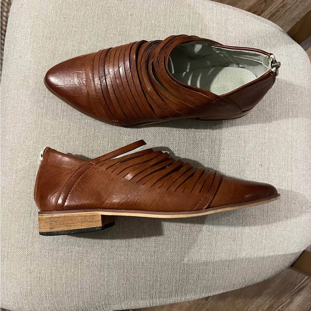 Brown Leather Slip-On Loafers